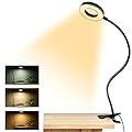 Dpower Clip on Light Reading Lights, 48 LED USB Desk Lamp with 3 Color Modes 10 Brightness, Eye Protection Book Clamp Light, 360 ° Flexible Gooseneck Clamp Lamp for Desk Headboard Video Conferencing