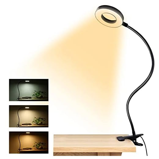 Clip on Light Reading Lights , 48 LED USB Desk Lamp with 3 Color Modes 10 Brightness, Eye Protection Book Clamp Light , 360 ° Flexible Gooseneck Clamp Lamp for Desk Headboard and Video Conference