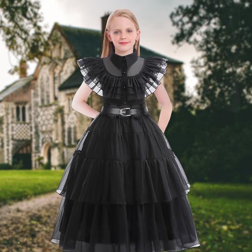 Vestido Negro para Niñas de 4-5 Años Addams Family miniatura 2
