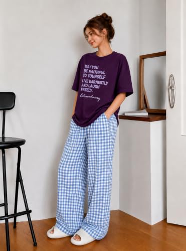Image of KSHS Womens Korean Night Dress || Full Pyjama Set ||Korean Nightsuit || Women Nightwear ||Round Neck Full Sleeve Nightsuit || Loungewear || Everyday Nightdress Women's Pyjama Sets