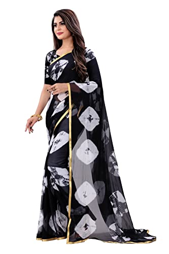 Image of JULEE Women's Chiffon Hand Printed Beutiful (70-30) Half-Half sarees blouse piece PRIME