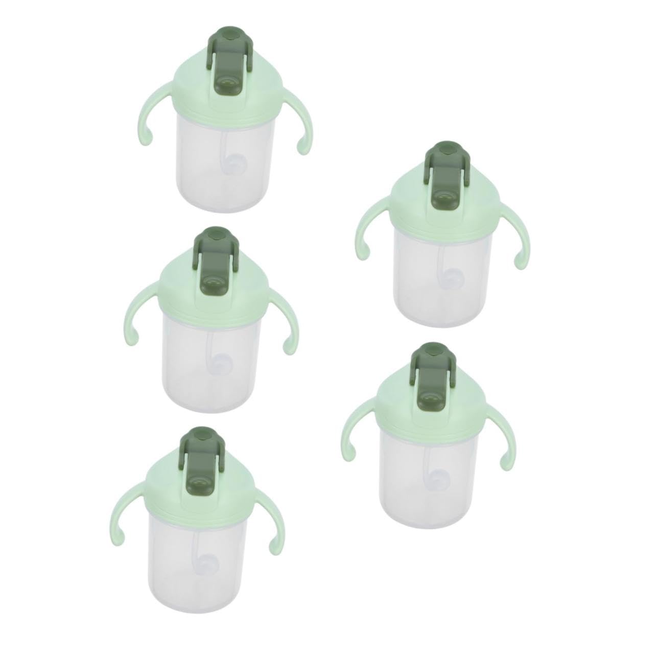 SHERCHPRY 5 Pezzi Tazza in Cannuccia Antisoffocamento Assistenza Infermieristica Colore Tazze Per Adulti a Prova Di Fuoriuscite Disfagia Marrone Coppa Maneggiata Adulto Gel Di Silice Verde