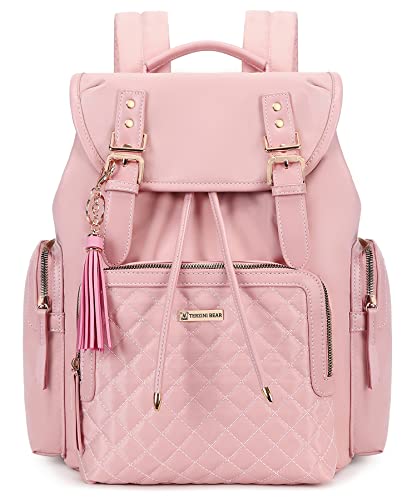 Image of Terzini Bear Diaper Bag Backpack, Diaper Bags for Baby Boy Girl with USB Charging Port,Changing mat,Stroller Hooks (Pink)