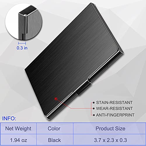 Business Card Holder, Slim Business Card Case, Pocket Metal Card Case, Purse Name Card Holder, Buckle Style Shut, Black 6