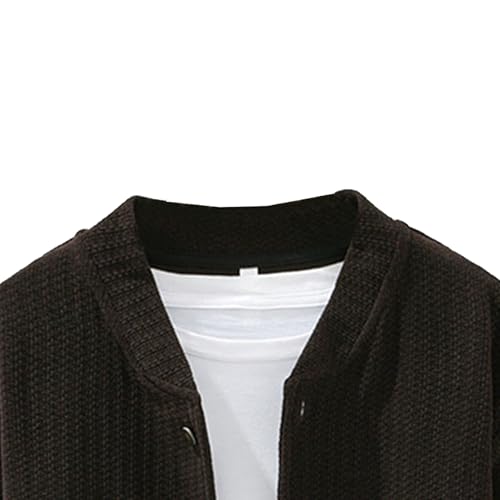 JEShifangjiusu Mens Refined Knitted Cardigan Sweaters Ribbed Hem Cuffs Topcoat Casual Breathable Knitwear with Pockets2