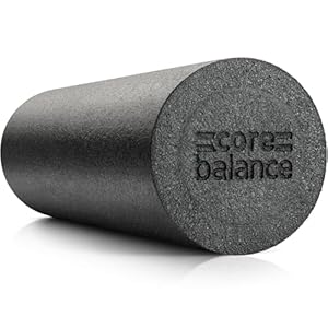 Core Balance Foam Roller Massager 45cm Long Medium Density EPE Muscle Massage (45cm – Black)