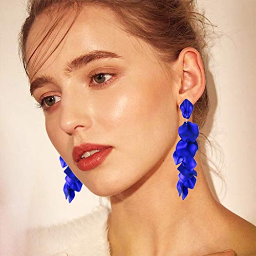 Image of Acrylic Rose Petal Drop Dangle Earrings Bohemian Resin Square /Oval /Hoop /Flower /Heart Statement Earrings for Women Gifts