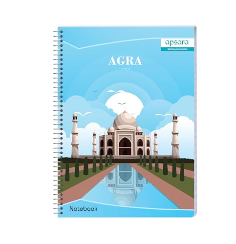 Image of Apsara Spiral Notebook 1Subject 29.7X21 140Pages Blue Single Line 60gsm For School, College Students and Professionals (Covers May Differ)