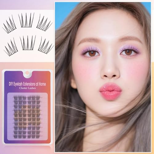 Image of MAYCREATE 60pcs 13mm Wispy Fake Eyelashes Lash Clusters Individual DIY Natural Manga Eye Lashes for Women Eyelash Extensions Pack False Eyelashes for Girls Daily Use (Non-Adhesive)