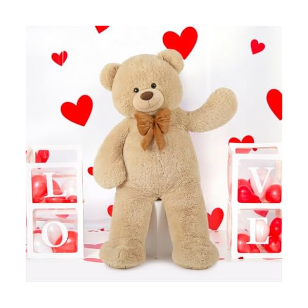 MorisMos Ours en Peluche Geant 120cm, XXL Brun Peluche Géante Kawaii Nounours Geant Animaux en Peluche Grand 1.2m Teddy Bear Cadeau pour Enfant Petite Amie Saint-Valentin Anniversaire 41pjsq8nsyL. SS600