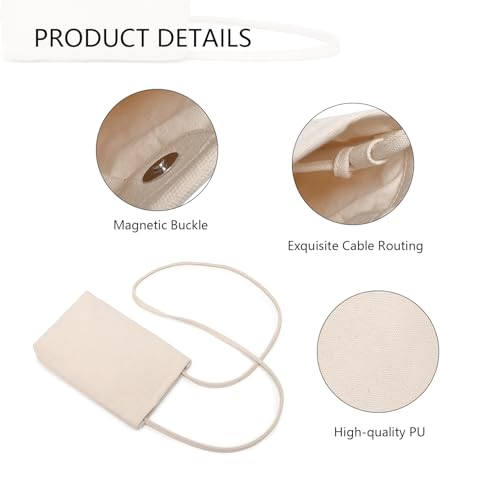 Everyday Small Crossbody Bag for Women Mini Crossbody Purse Lightweight (Beige/Canvas)3