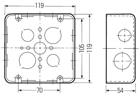 未来工業(MIRAI) 鉄アウトレットボックス(大形四角深型) (20個価格) OF-LB-4N