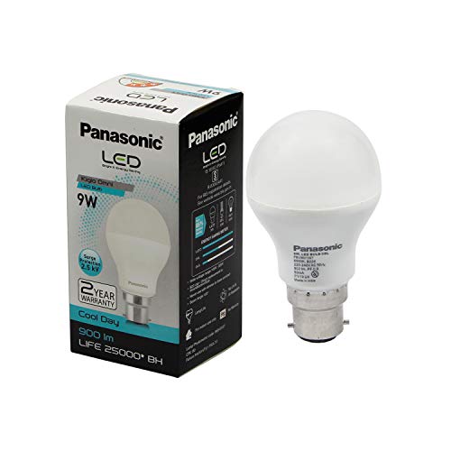 Image of Panasonic 9W B22 LED Cool Day Light Bulb, Pack of 2