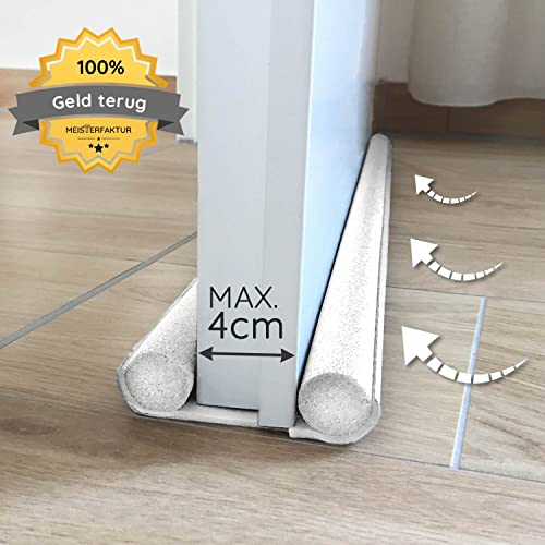Meisterfaktur tochtwering voor deuren - Voor alle deuren - Ideale deur tochtwering voor een effectieve afdichting tegen tocht, geluid & kou (6 stuks (wit)) - Image 5