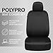 BDK PolyPro Car Seat Covers Full Set in Solid Black with Steering Wheel Cover & Seat Belt Pads – Front and Rear Split Bench Car Seat Cover, Easy to Install, Interior Covers for Auto Truck Van SUV
