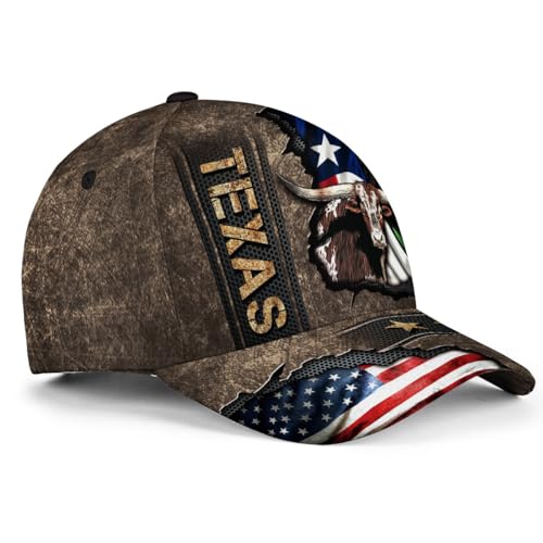 Image of Texans Caps for Men - Texas Baseball Cap and Hat - Texans Flag Cap