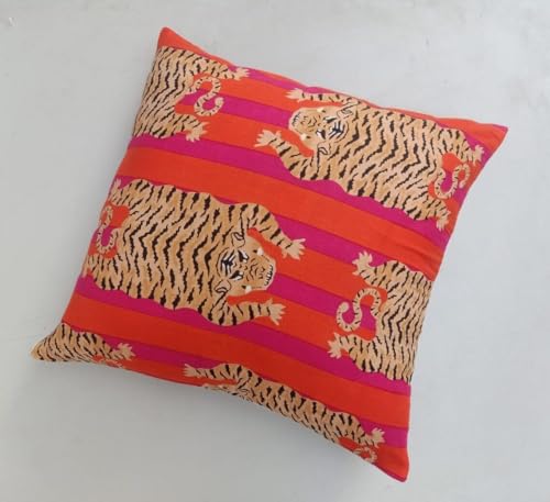 Housse de coussin à imprimé tigre INDACORIFY style bohème - 3
