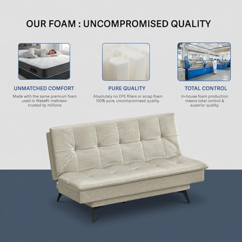 Image of Wakefit Flexia Sofa Cum Bed - Three Seater - Reflection Series White
