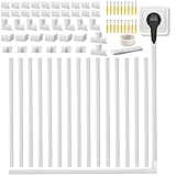 配線カバー 両面テープ貼付済 モール 配線隠しカバー ケーブルカバー 電線ケーブルカバー 2025新素材 従来品より耐圧経用 壁紙保護用マスキングテープ付 賃貸住宅に完璧 ボードアンカーとねじ付き ねじ固定も可能 壁/テレビ/パソコン/オフィスなどの配線隠しに最適(ホワイト, 15本セット, 40*1.5*0.9cm)