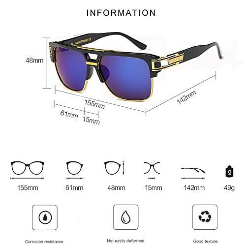 Image of Allt Square Aviator Large Fashion Sunglasses For Men Women Goggle Alloy Frame Glasses