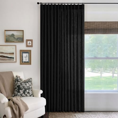 Image of Extra Wide Curtains 70 Inch Width 84 Inches Long for Living Room Black