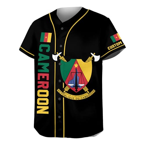 Camisa de béisbol personalizada para hombre, estilo Cameroon miniatura 5