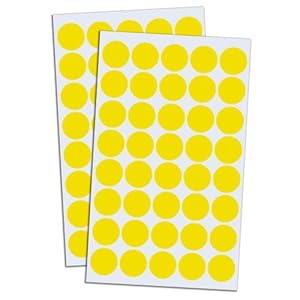Townstix CC 8000 Stück Gelbe Punktaufkleber