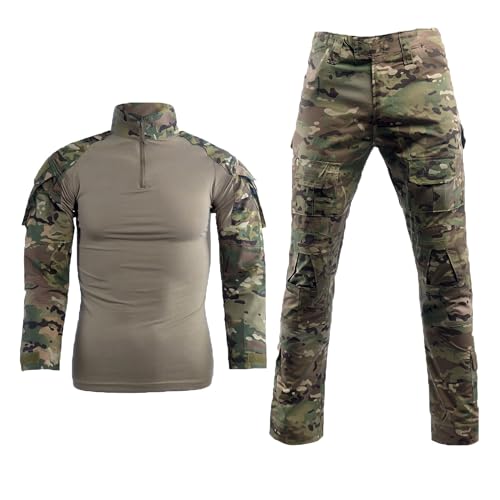 Taktische Airsoft Tarnanzug Herren Paintball Combat Shirt Hose Sets Langärmlige Militär Anzug Outdoor Camouflage Jagdbekleidung BDU Uniform (Grün-CP, XXL) Taktische Airsoft Tarnanzug Herren Paintball Combat Shirt Hose Sets Langärmlige Militär Anzug Outdoor Camouflage Jagdbekleidung BDU Uniform (Grün-CP, XXL)