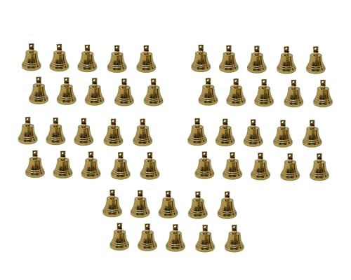 Wonderlist Handicrafts Indian Sleigh Bells Brass Bells Jingle Bells for Home Door Décor, Crafts, Chimes, Christmas Decor, Pet Bells Christmas Craft Bells for Christmas Decorations (Pack of 50)
