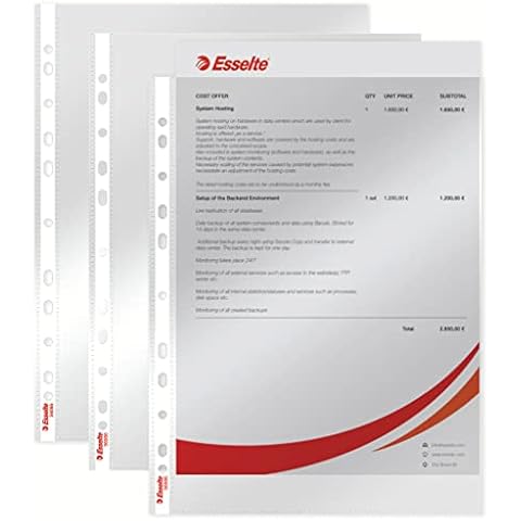 Esselte Leitz Standard A4 PP Document Wallet 100 Stück Clear Cover