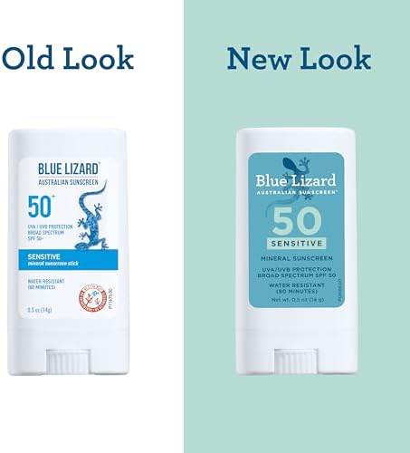 BLUE LIZARD Sensitive Mineral Sunscreen Stick SPF 50+ - Gentle, Effective Sun Protection