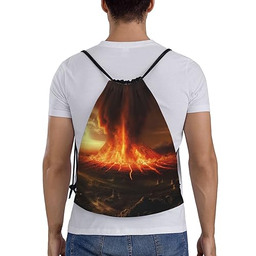 Volcano Drawstring Backpack for Men Gym Bag String Bag Waterproof Drawstring Bag for Women Medium2