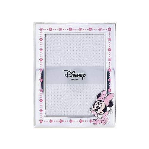 VALENTI & CO. – Disney Baby – Minnie – Cadre photo en argent pour enfants, idée cadeau baptême, naissance ou anniversaire (13 x 18 cm)