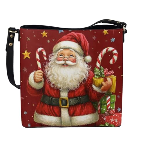 HUGS IDEA Handbags for Women PU Leather Bucket Purses Shoulder Bags Crossbody Purse