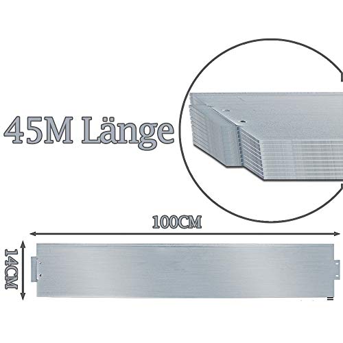 Einfeben Rasenkante 5m 100x18cm Metall Beetumrandung verzinkt Mähkante Beeteinfassung - Länge 5m Höhe 18cm Palisade