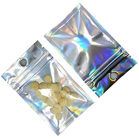 PABCK 1000 Pack 2.3x3.9 inch (Inside Size 1.9x2.5 inch) Resealable Foil Pouch Clear Front Heat Seal Bags with Hang Hole for Zip Food Storage Lock Bag Reclosable Airtight Zipper Lock Packaging Cover