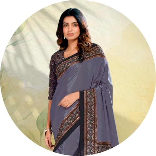 Image of Jaanvi fashion Women's Crepe Silk Saree with Unstitched Blouse Piece | Soft Lightweight Traditional Ethnic Wear Saree for Party, Wedding, Festival