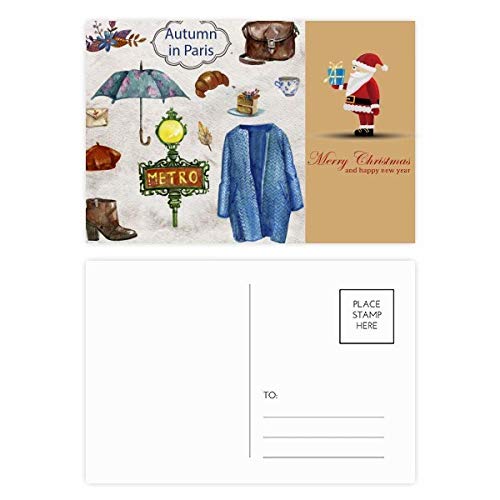 Cartes postales robe vie Père Noël lot de 20 pour éviter les vœux banals