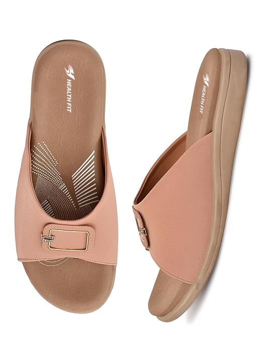 Image of HEALTH FIT EXTRA SOFT Women's Comfortable Memory Foam Doctor Slippers /Flip-Flops|Fashionable Casual & Stylish|Lightweight & Breathable|Outdoor Synthetic Casual Chappals Sandals Ladies & Girls HF27
