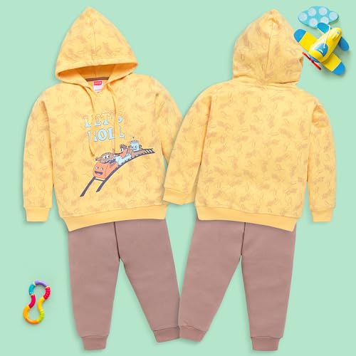 Image of LuvLap Baby Boys Full Sleeve Boys Hooded Sweatshirt & Pyjama Set