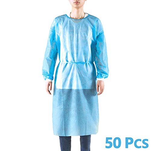 (50PCS) Disposable Gown,Protective Suit,Isolation gowns,Disposable isolation clothing.size: universal.a2