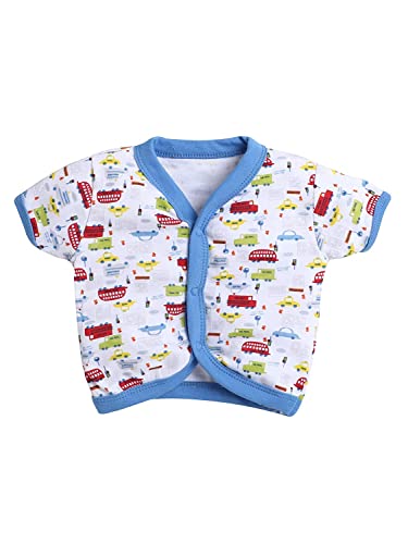Image of Pooja Baby Baby Boys' & Baby Girls' T-Shirt Hosiery Cotton Clothing Jhabla /Vest Front Open T- Shirt with Snap Buttons Pack Of 4