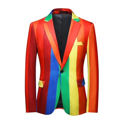 Cloudstyle Men's Casual Blazer Floral Printed Prom Dress Suit Jacket 1 Button Slim Fit Sport Coat