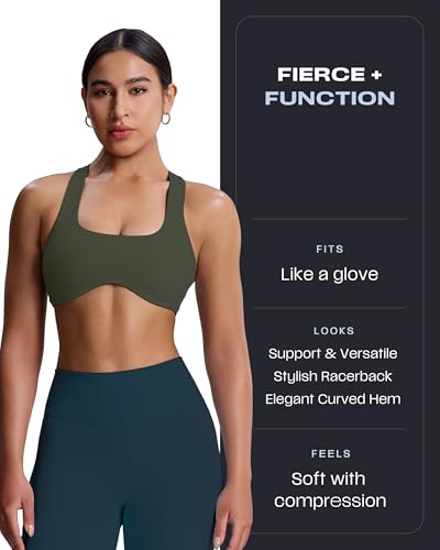 Image of Aoxjox Define Sculpt Racerback Sports Bra | women's workout fitness yoga crop tank, breathable fabric, 4-way stretch, moisture-wicking, gym essential
