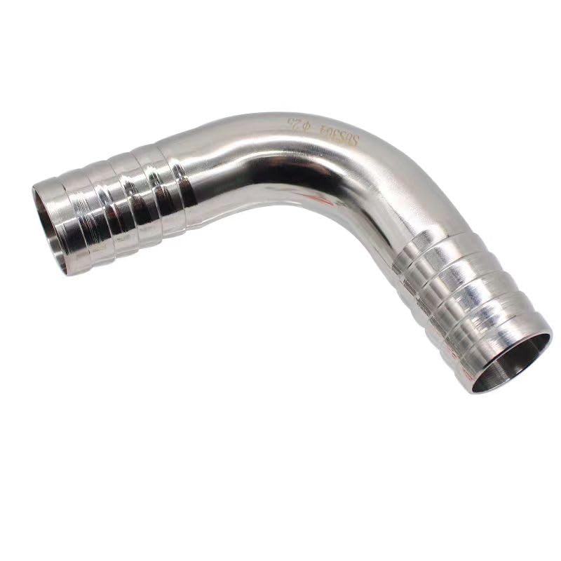 Codos de acero inoxidable, Accesorio de tubería codo sanitario 90 grados acero inoxidable 304 con púas 19/25/32/38/45/51/57/63/76/89 mm diámetro interior, 1 unidad(108mm)