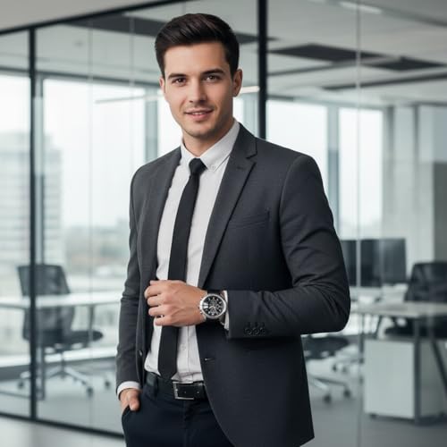Image of Modern Armor Chronograph Wrist Watch for Men | Heavy Dial Stylish Analog Watch | Premium Black Metal Strap | Available in Black & White Dial inch