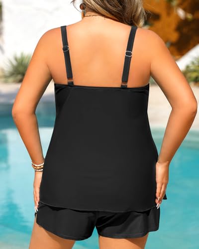 Tempt Me Plus Size Tankini Swimsuits - Women Two Piece Tankini Top with Shorts Flowy Swimsuit 2025 Bathing Suits2
