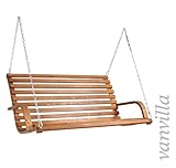 Hollywoodschaukel Gomera Gartenschaukel aus Lärche TEAKFARBEN Holzschaukel Lärchenholz - 3