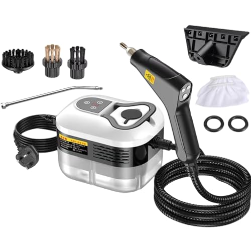 Steam Cleaner, 2500W Handheld Steam Cleaner with Adjustable Speeds & 1.2L Water Tank & 4 Brush Heads, Portable Steamer Cleaning Machine for Kitchen Living Room Furniture Car Sofa Cleaning