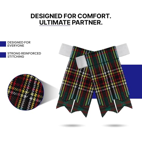 Image of Scottish Tartan Kilt Flashes with Elastic Adjusters